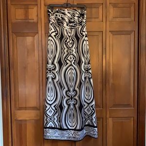 White House Black Market Strapless Silk Maxi Dress